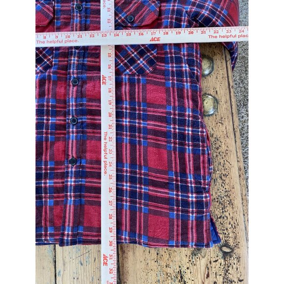 Vintage Fieldmaster‎ mens red Flannel Jacket Medium long sleeve button up plaid - Picture 7 of 7